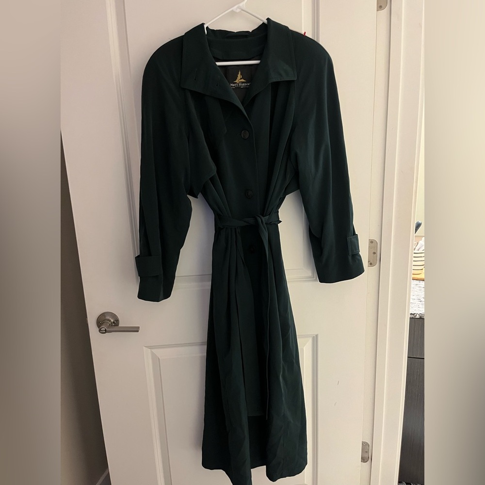 Elegant Dark Green Trench Coat